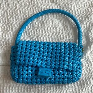 Blue Woven Handbag